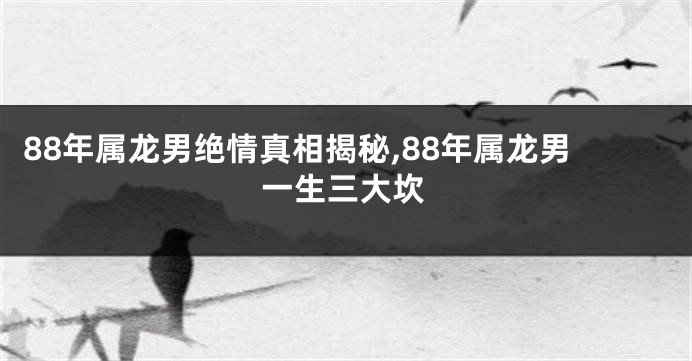 88年属龙男绝情真相揭秘,88年属龙男一生三大坎