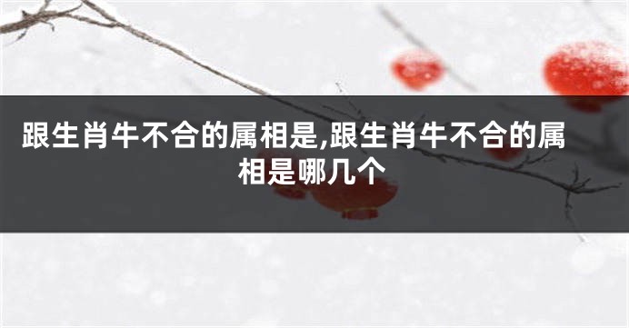跟生肖牛不合的属相是,跟生肖牛不合的属相是哪几个