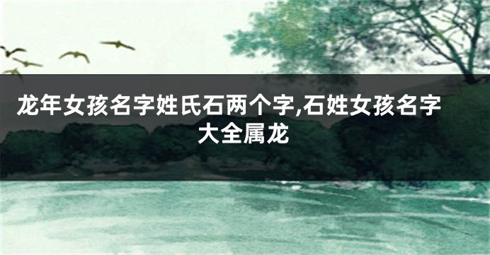 龙年女孩名字姓氏石两个字,石姓女孩名字大全属龙