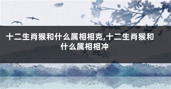 十二生肖猴和什么属相相克,十二生肖猴和什么属相相冲