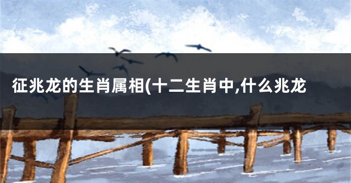 征兆龙的生肖属相(十二生肖中,什么兆龙