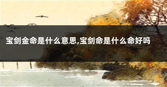 宝剑金命是什么意思,宝剑命是什么命好吗