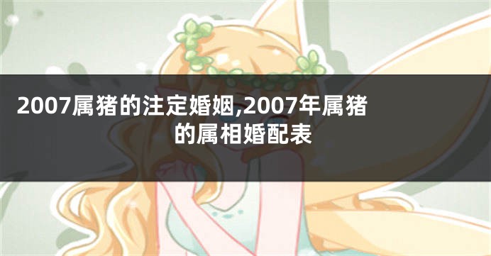 2007属猪的注定婚姻,2007年属猪的属相婚配表