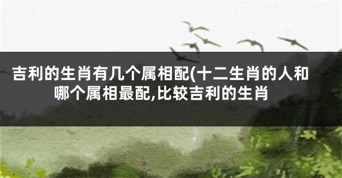 吉利的生肖有几个属相配(十二生肖的人和哪个属相最配,比较吉利的生肖