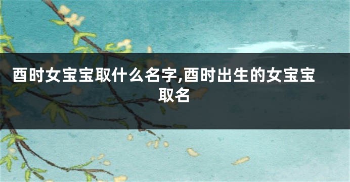 酉时女宝宝取什么名字,酉时出生的女宝宝取名