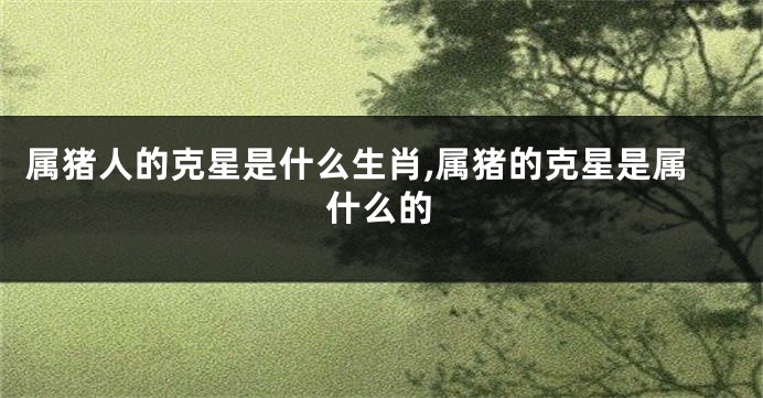 属猪人的克星是什么生肖,属猪的克星是属什么的