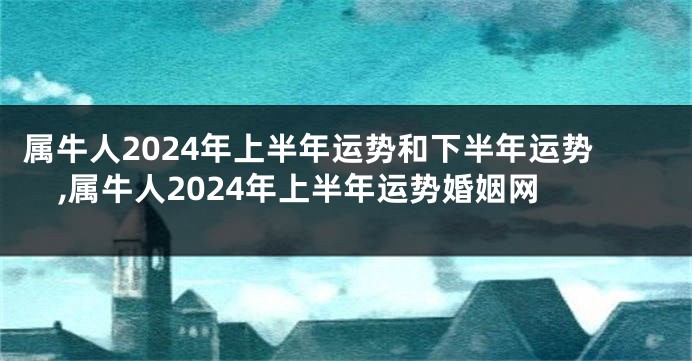 属牛人2024年上半年运势和下半年运势,属牛人2024年上半年运势婚姻网