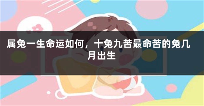 属兔一生命运如何，十兔九苦最命苦的兔几月出生