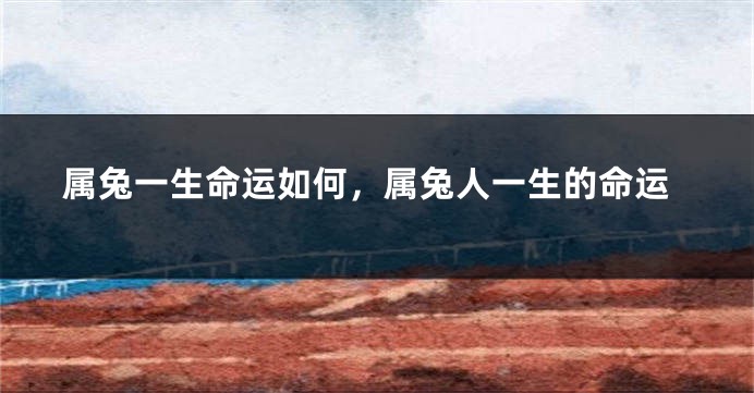 属兔一生命运如何，属兔人一生的命运