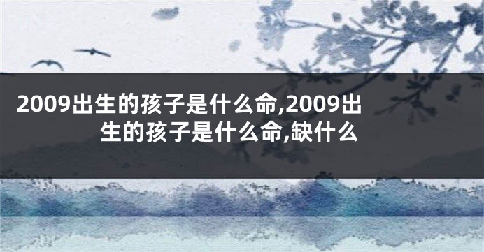 2009出生的孩子是什么命,2009出生的孩子是什么命,缺什么