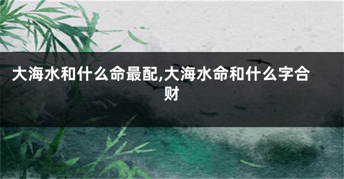 大海水和什么命最配,大海水命和什么字合财