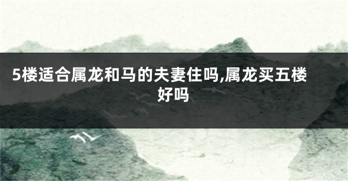 5楼适合属龙和马的夫妻住吗,属龙买五楼好吗