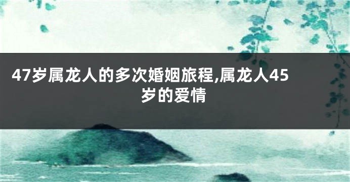47岁属龙人的多次婚姻旅程,属龙人45岁的爱情