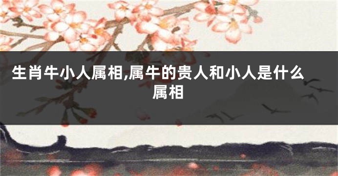 生肖牛小人属相,属牛的贵人和小人是什么属相