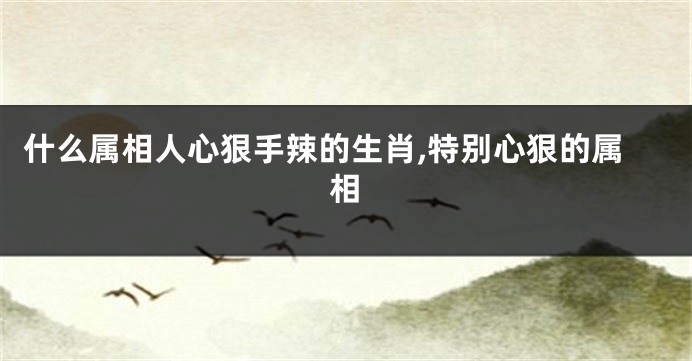 什么属相人心狠手辣的生肖,特别心狠的属相