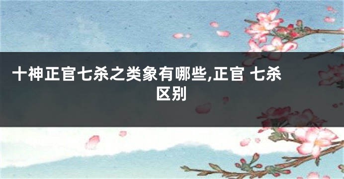 十神正官七杀之类象有哪些,正官 七杀 区别