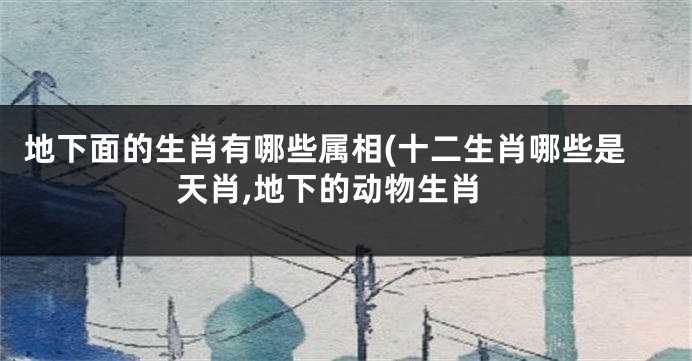 地下面的生肖有哪些属相(十二生肖哪些是天肖,地下的动物生肖