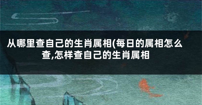 从哪里查自己的生肖属相(每日的属相怎么查,怎样查自己的生肖属相