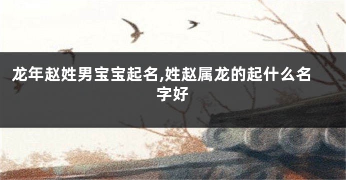 龙年赵姓男宝宝起名,姓赵属龙的起什么名字好