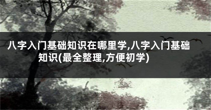 八字入门基础知识在哪里学,八字入门基础知识(最全整理,方便初学)