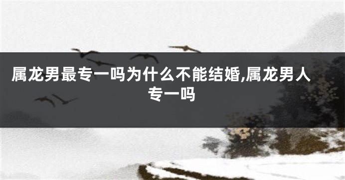 属龙男最专一吗为什么不能结婚,属龙男人专一吗
