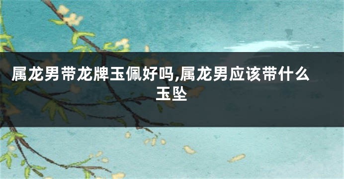 属龙男带龙牌玉佩好吗,属龙男应该带什么玉坠