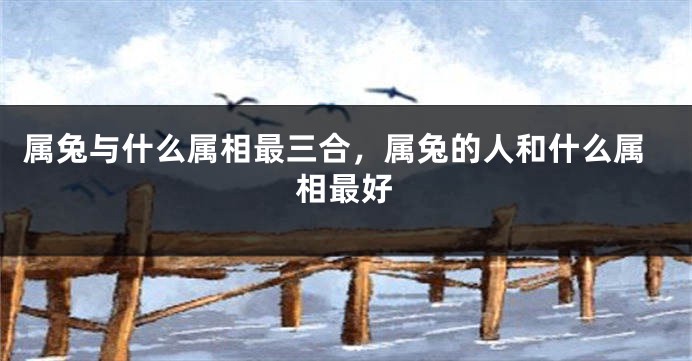 属兔与什么属相最三合，属兔的人和什么属相最好