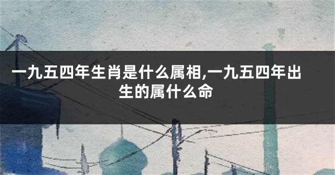 一九五四年生肖是什么属相,一九五四年出生的属什么命