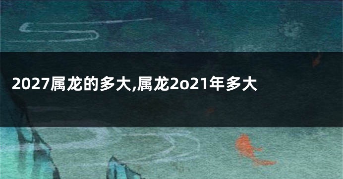 2027属龙的多大,属龙2o21年多大