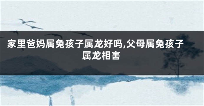 家里爸妈属兔孩子属龙好吗,父母属兔孩子属龙相害