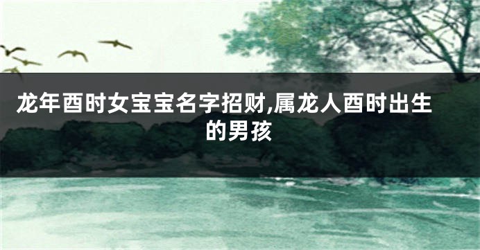 龙年酉时女宝宝名字招财,属龙人酉时出生的男孩