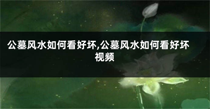 公墓风水如何看好坏,公墓风水如何看好坏视频