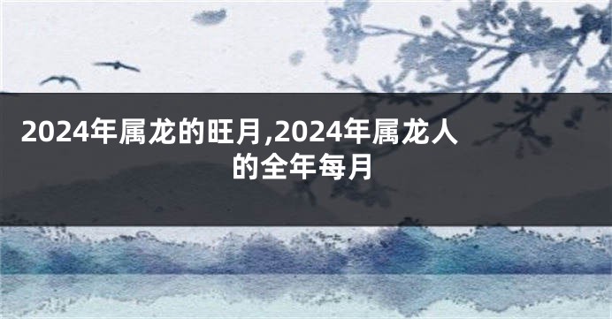 2024年属龙的旺月,2024年属龙人的全年每月