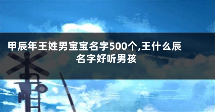 甲辰年王姓男宝宝名字500个,王什么辰名字好听男孩