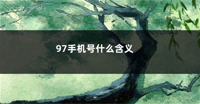 97手机号什么含义