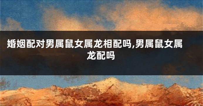 婚姻配对男属鼠女属龙相配吗,男属鼠女属龙配吗