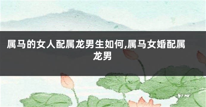 属马的女人配属龙男生如何,属马女婚配属龙男