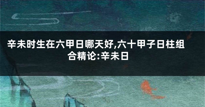 辛未时生在六甲日哪天好,六十甲子日柱组合精论:辛未日