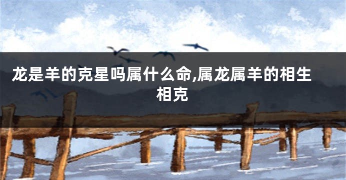 龙是羊的克星吗属什么命,属龙属羊的相生相克