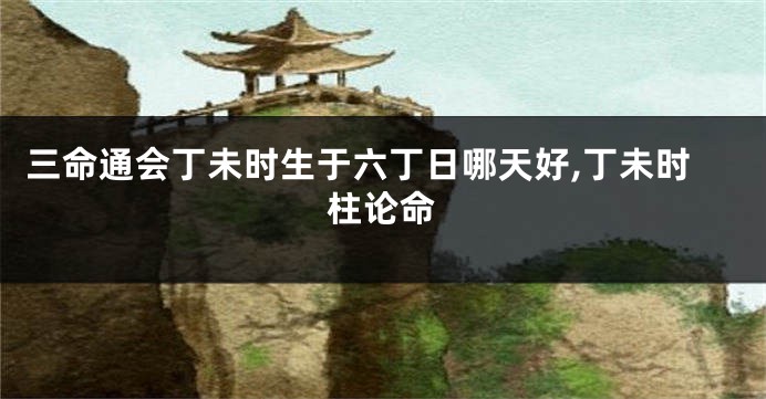 三命通会丁未时生于六丁日哪天好,丁未时柱论命