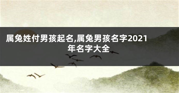 属兔姓付男孩起名,属兔男孩名字2021年名字大全