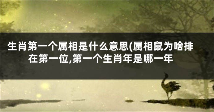 生肖第一个属相是什么意思(属相鼠为啥排在第一位,第一个生肖年是哪一年