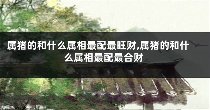 属猪的和什么属相最配最旺财,属猪的和什么属相最配最合财