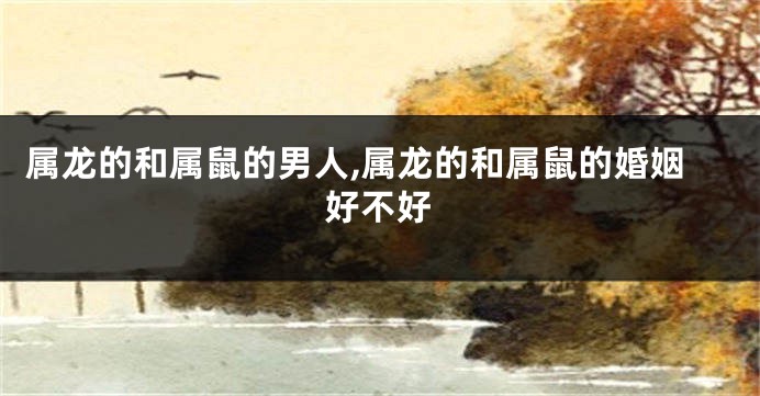 属龙的和属鼠的男人,属龙的和属鼠的婚姻好不好