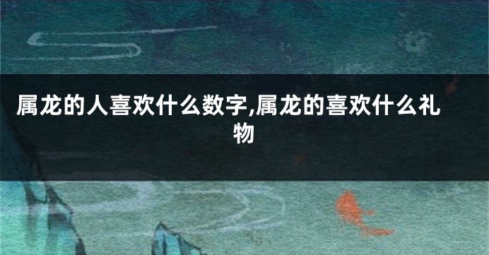 属龙的人喜欢什么数字,属龙的喜欢什么礼物