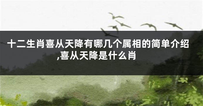 十二生肖喜从天降有哪几个属相的简单介绍,喜从天降是什么肖