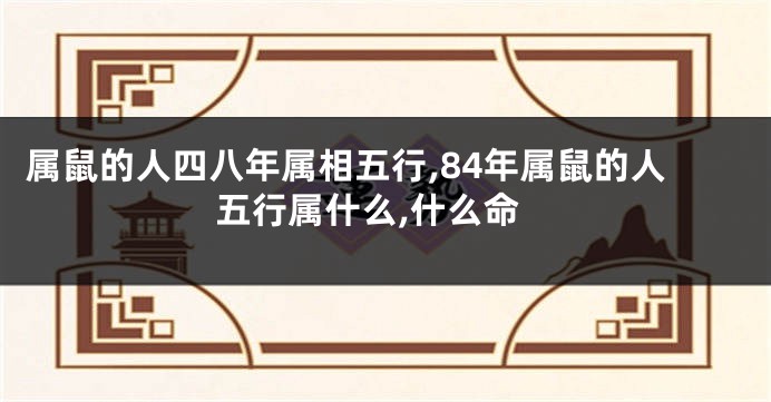 属鼠的人四八年属相五行,84年属鼠的人五行属什么,什么命