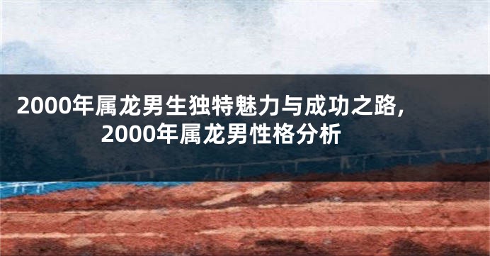 2000年属龙男生独特魅力与成功之路,2000年属龙男性格分析