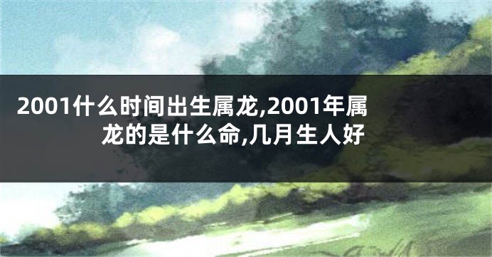2001什么时间出生属龙,2001年属龙的是什么命,几月生人好