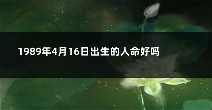 1989年4月16日出生的人命好吗